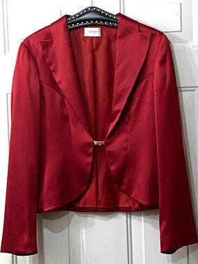 Motivi Womens Red Short Jacket Blazer Sz IT 44 US M Made in Italy